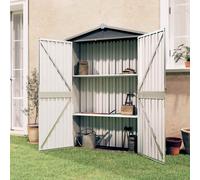 vidaXL Garden Shed Grey 116x45x175 cm Galvanised Steel