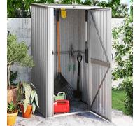 vidaXL Garden Shed Grey 118.5x97x209.5 cm Galvanised Steel