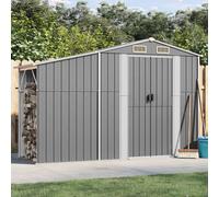 vidaXL Garden Shed Grey 277x93x179 cm Galvanised Steel