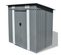 vidaXL Garden Shed Grey Metal
