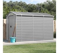 vidaXL Garden Shed Light Grey 191x300x198 cm Galvanised Steel