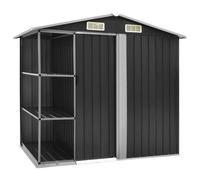 vidaXL Garden Shed with Rack Anthracite 205x130x183 cm Iron UK HOT