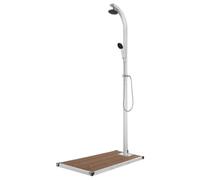 vidaXL Garden Shower with Brown Base 220 cm Aluminium Bath Accessory Outdoor