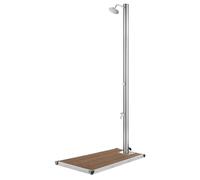 vidaXL Garden Shower with Brown Base 220 cm Stainless Steel