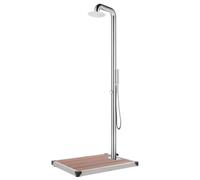 Garden Shower with Brown Base 230 cm Stainless Steel