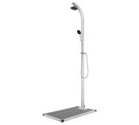 vidaXL Garden Shower with Grey Base 220 cm Aluminium Bath Accessory Outdoor