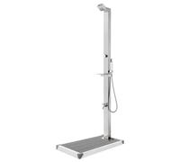vidaXL Garden Shower with Grey Base 225 cm Stainless Steel