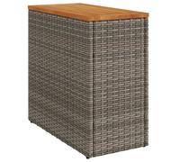 Garden Side Table with Wooden Top Outdoor Dining Table Poly Rattan vidaXL