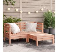 vidaXL Garden Sofa 2-Seater with Footstool Solid Wood Douglas