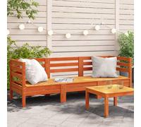 vidaXL Garden Sofa 3-Seater Wax Brown Solid Wood Pine