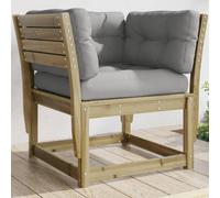 vidaXL Garden Sofa Armrest with Cushions Couch Solid Impregnated Wood Pine