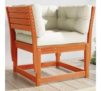 vidaXL Garden Sofa Armrest with Cushions Sofa Couch Wax Brown Solid Wood Pine