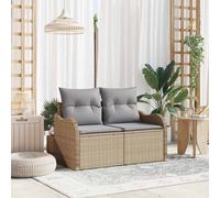 vidaXL Garden Sofa Beige 121 x 62 x 69cm Poly Rattan