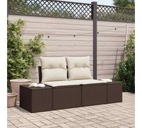 vidaXL Garden Sofa Brown 123 x 62 x 69cm Poly Rattan