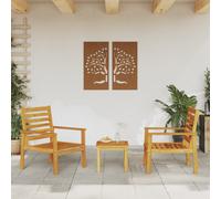 vidaXL Garden Sofa Chair Patio Armchair Outdoor Sofa 2 pcs Solid Wood Acacia