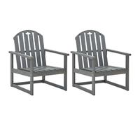 vidaXL Garden Sofa Chairs 2 pcs Grey Solid Acacia Wood