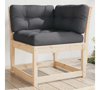 vidaXL Garden Sofa Corner with Cushions Outdoor Sofa Chair Solid Wood Pine