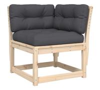 vidaXL Garden Sofa Corner with Cushions 73x73x78 cm Solid Wood Pine