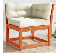 vidaXL Garden Sofa Corner with Cushions Outdoor Sofa Wax Brown Solid Wood Pine