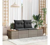 vidaXL Garden Sofa Grey 184 x 62 x 85cm Poly Rattan