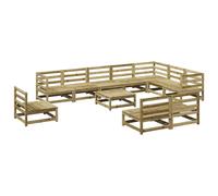 vidaXL Garden Sofa Set 11 Piece Outdoor Corner Sofa Impregnated Wood Pine