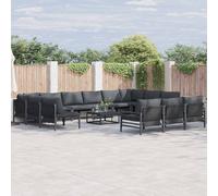 vidaXL Garden Sofa Set 14 pcs Anthracite Steel