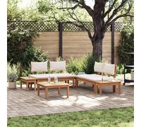 vidaXL Garden Sofa Set 3 pcs Brown and Cream