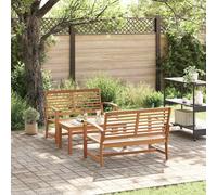 Garden Sofa Set Natural Solid Teak Wood Outdoor Modern Lounge Furniture vidaXL
