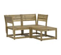 vidaXL Garden Sofa Set 3 Piece Outdoor Sofa Corner Sofa Impregnated Wood Pine