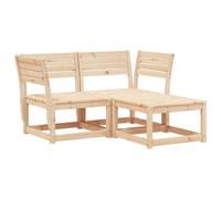 vidaXL Garden Sofa Set 3 Piece Outdoor Sofa Set Corner Sofa Solid Wood Pine