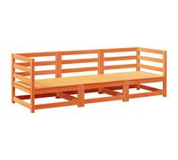 vidaXL Garden Sofa Set 3 Piece Outdoor Sofa Set Wax Brown Solid Wood Pine