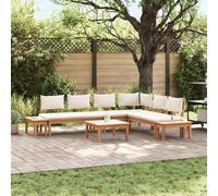 vidaXL Garden Sofa Set 4 pcs Brown and Cream