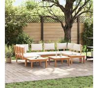 vidaXL Garden Sofa Set 4 pcs Brown and Cream, Brown