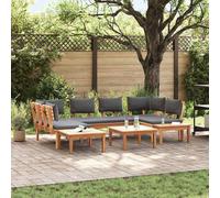 vidaXL Garden Sofa Set 4 pcs Brown and Grey, Brown