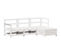 vidaXL Garden Sofa Set 4 Piece Outdoor Sofa Corner Sofa White Solid Wood Pine