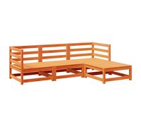 vidaXL Garden Sofa Set 4 Piece Outdoor Sofa Set Wax Brown Solid Wood Pine