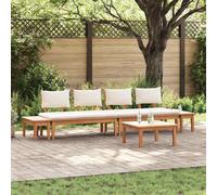 vidaXL Garden Sofa Set 5 pcs Brown and Cream