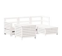 vidaXL Garden Sofa Set 5 Piece Outdoor Sofa Corner Sofa White Solid Wood Pine