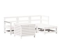 vidaXL Garden Sofa Set 5 Piece Outdoor Sofa Corner Sofa White Solid Wood Pine
