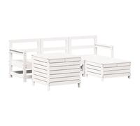 vidaXL Garden Sofa Set 5 Piece Outdoor Sofa Corner Sofa White Solid Wood Pine