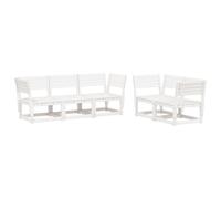 vidaXL Garden Sofa Set 5 Piece Outdoor Sofa Corner Sofa White Solid Wood Pine