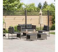 vidaXL Garden Sofa Set 6 pcs Grey and dark grey Poly Rattan