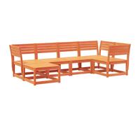 vidaXL Garden Sofa Set 6 Piece Outdoor Corner Sofa Wax Brown Solid Wood Pine