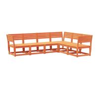 vidaXL Garden Sofa Set 6 Piece Outdoor Corner Sofa Wax Brown Solid Wood Pine