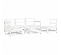vidaXL Garden Sofa Set 6 Piece Outdoor Sofa Corner Sofa White Solid Wood Pine