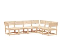 vidaXL Garden Sofa Set 6 Piece Outdoor Sofa Set Corner Sofa Solid Wood Pine