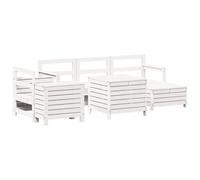 vidaXL Garden Sofa Set 7 Piece Outdoor Sofa Corner Sofa White Solid Wood Pine