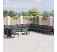 vidaXL Garden Sofa Set Anthracite Steel