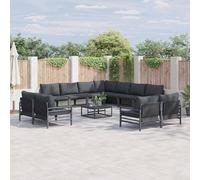 vidaXL Garden Sofa Set Anthracite Steel
