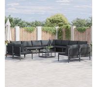 vidaXL Garden Sofa Set Anthracite Steel